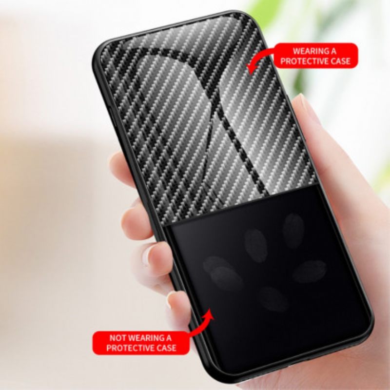 Case iPhone 13 Carbon Fiber Karkaistu Lasi