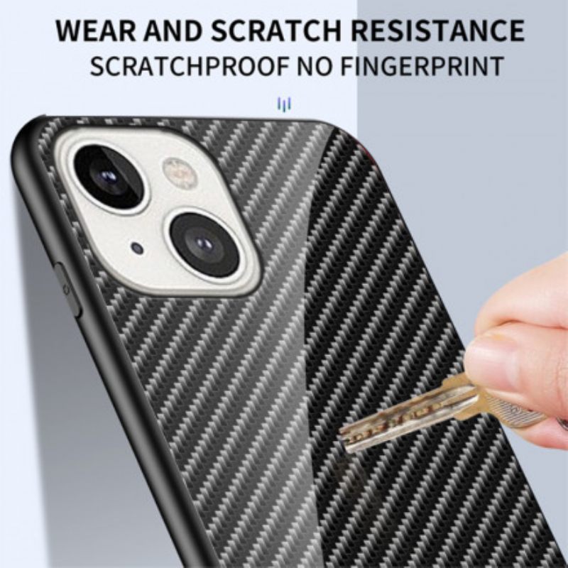 Case iPhone 13 Carbon Fiber Karkaistu Lasi