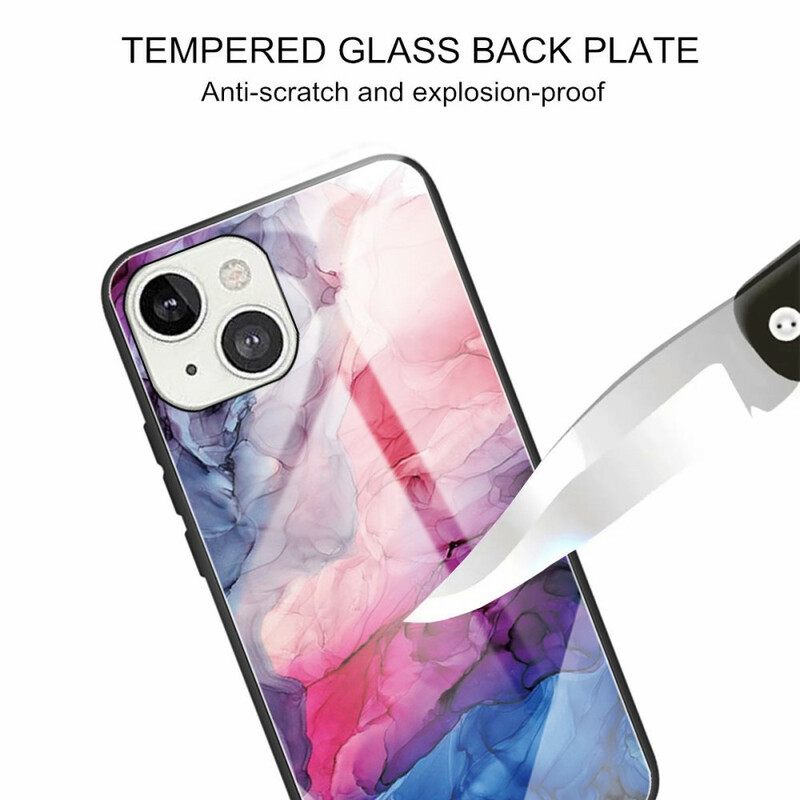 Case iPhone 13 Marble Tempered Glass