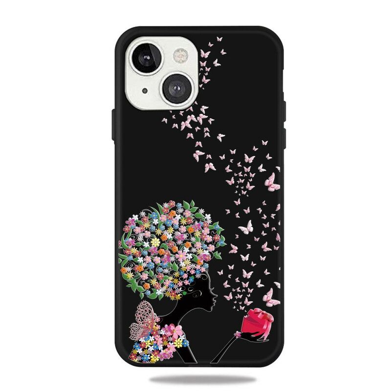 Case iPhone 13 Nainen Kukkapäällä