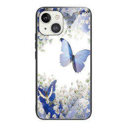 Case iPhone 13 Tempered Glass Butterflies Design