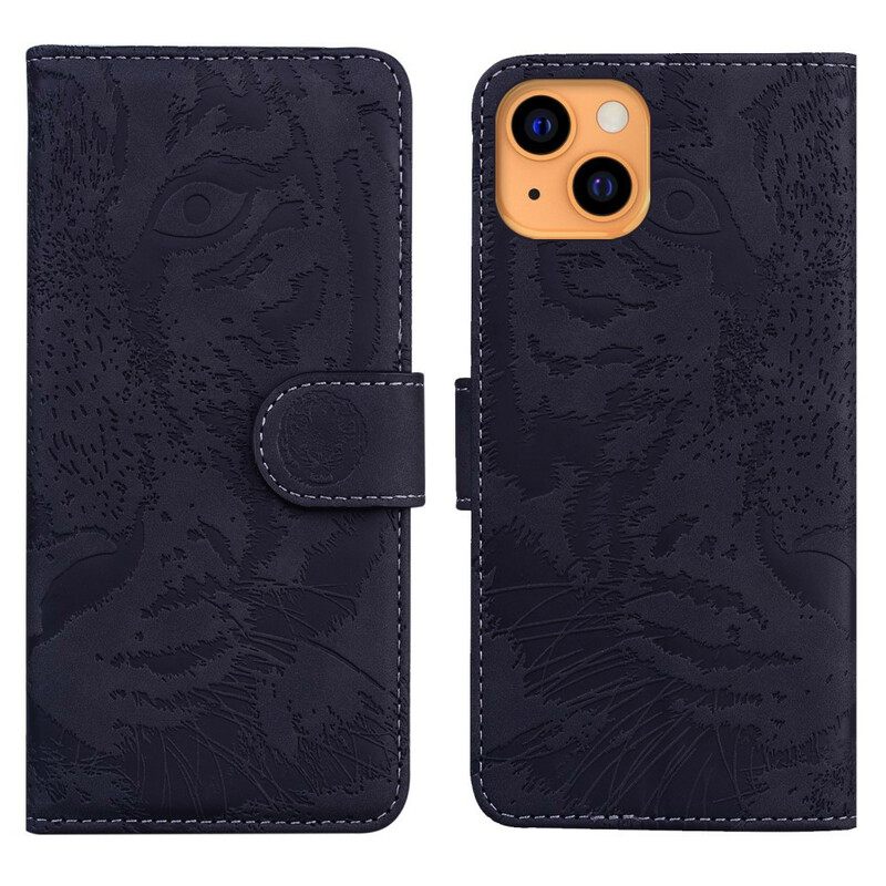 Flip Case iPhone 13 Tiger Face Print