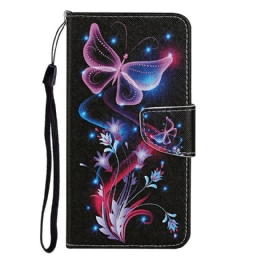 Kotelot iPhone 13 Butterflies Ja Lanyard