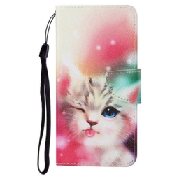 Kotelot iPhone 13 Cat Stories With Lanyard