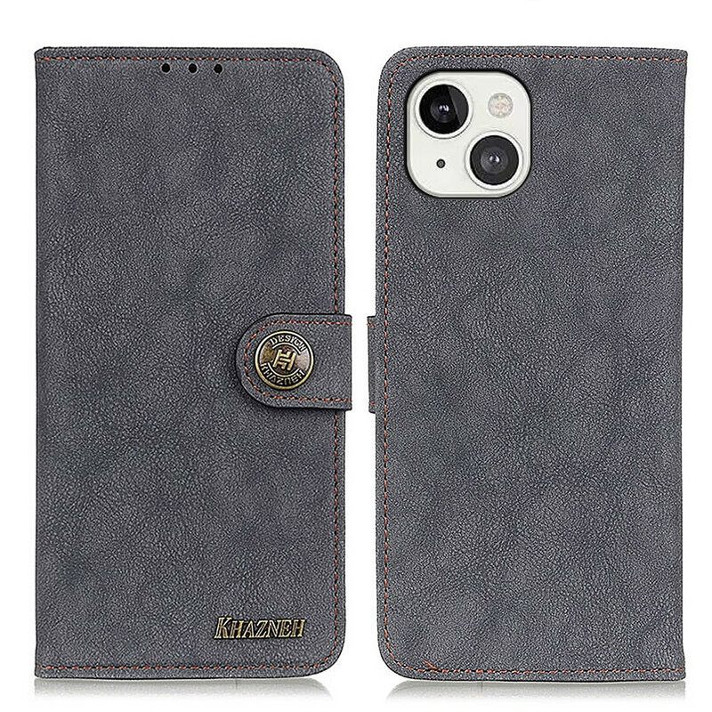 Kotelot iPhone 13 Faux Leather Split Retro Khazneh