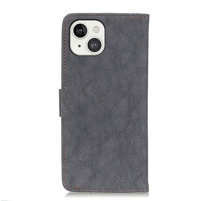 Kotelot iPhone 13 Faux Leather Split Retro Khazneh