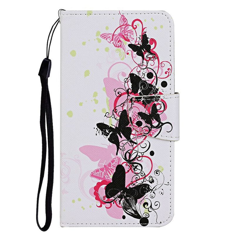 Kotelot iPhone 13 Masterful Butterflies With Lanyard