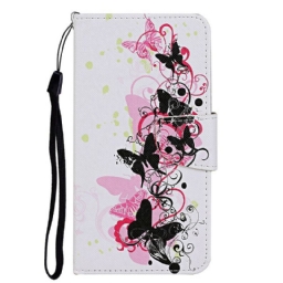 Kotelot iPhone 13 Masterful Butterflies With Lanyard