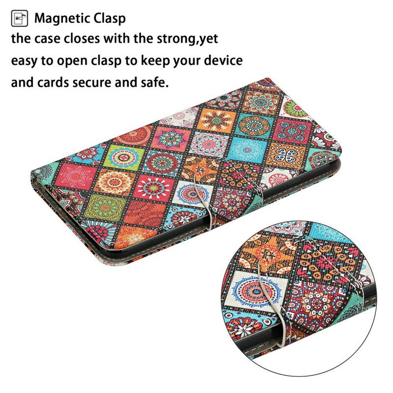 Kotelot iPhone 13 Patchwork Mandalas Kaulanauhalla