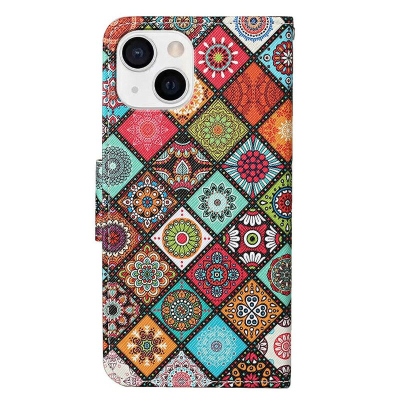 Kotelot iPhone 13 Patchwork Mandalas Kaulanauhalla