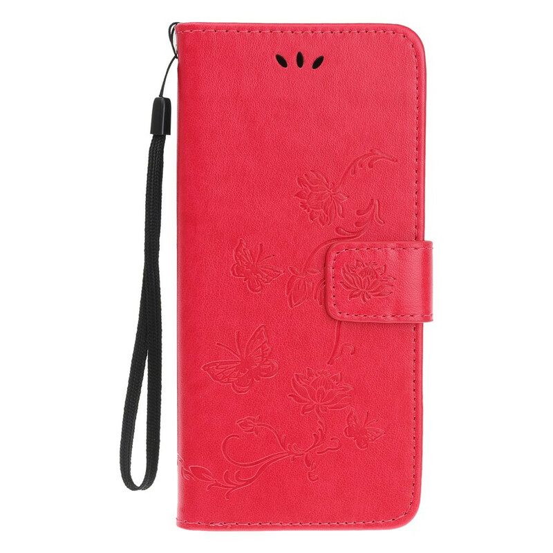 Kotelot iPhone 13 Suojaketju Kuori Butterflies And Flowers Strap