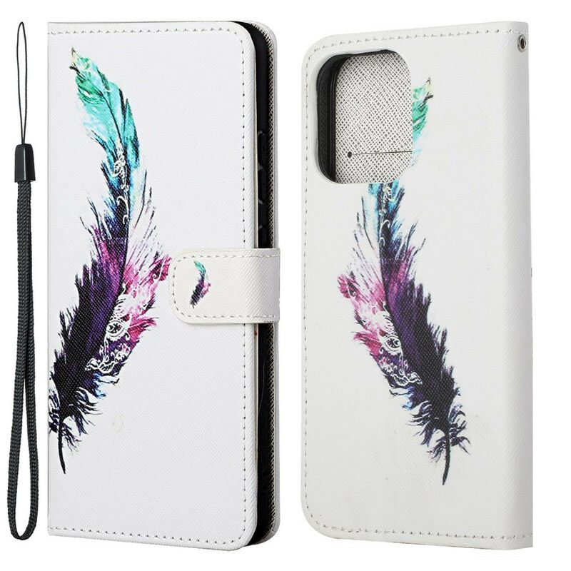 Kotelot iPhone 13 Suojaketju Kuori Feather Kaulanauhalla