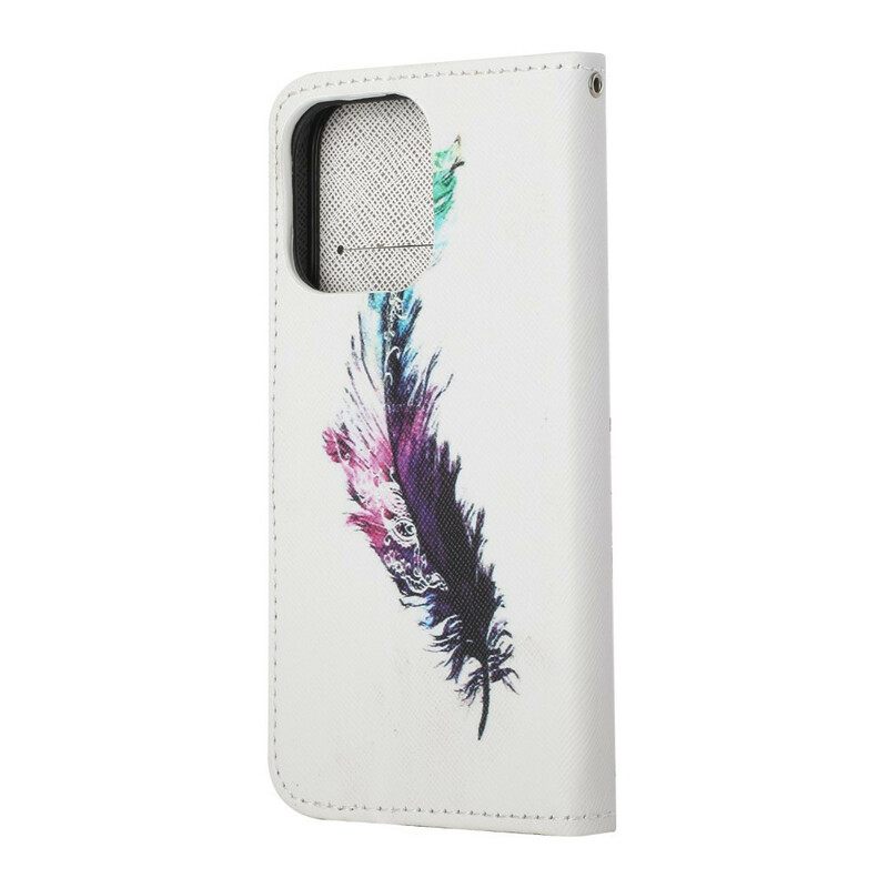 Kotelot iPhone 13 Suojaketju Kuori Feather Kaulanauhalla