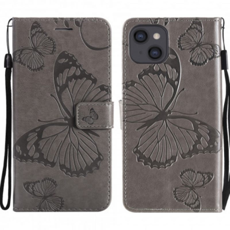 Kotelot iPhone 13 Suojaketju Kuori Giant Thong Butterflies