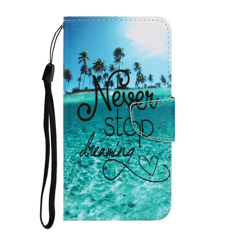 Kotelot iPhone 13 Suojaketju Kuori Never Stop Dreaming Navy Strappy