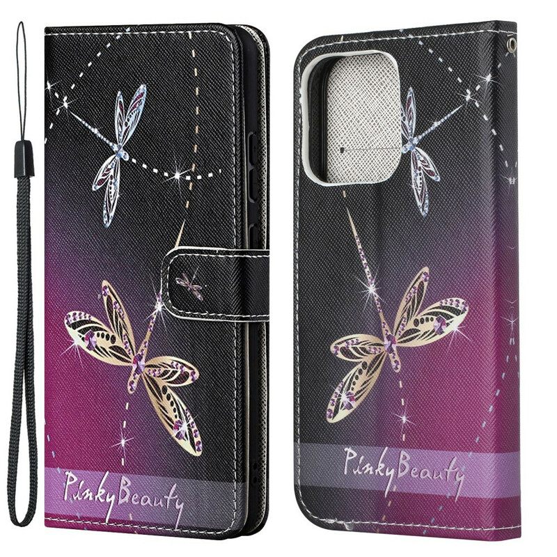 Kotelot iPhone 13 Suojaketju Kuori Strappy Dragonflies