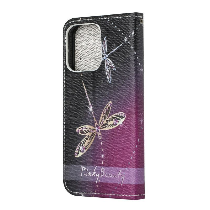 Kotelot iPhone 13 Suojaketju Kuori Strappy Dragonflies