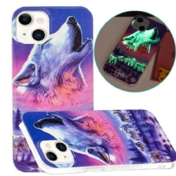 Kuori iPhone 13 Fluorescent Wolf Sarja