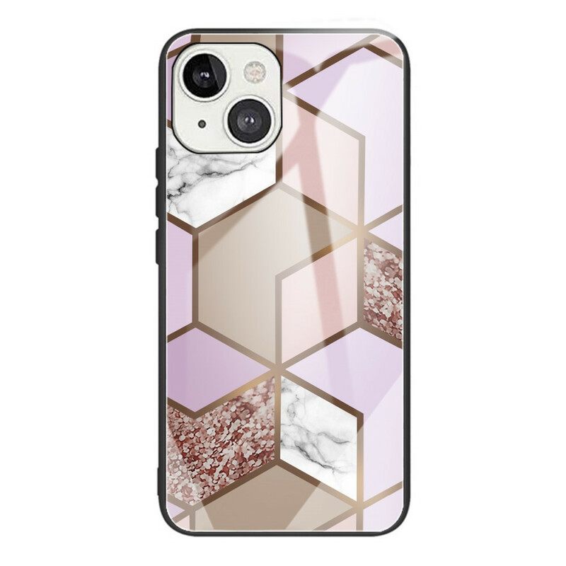 Kuori iPhone 13 Karkaistu Lasimarmorigeometria