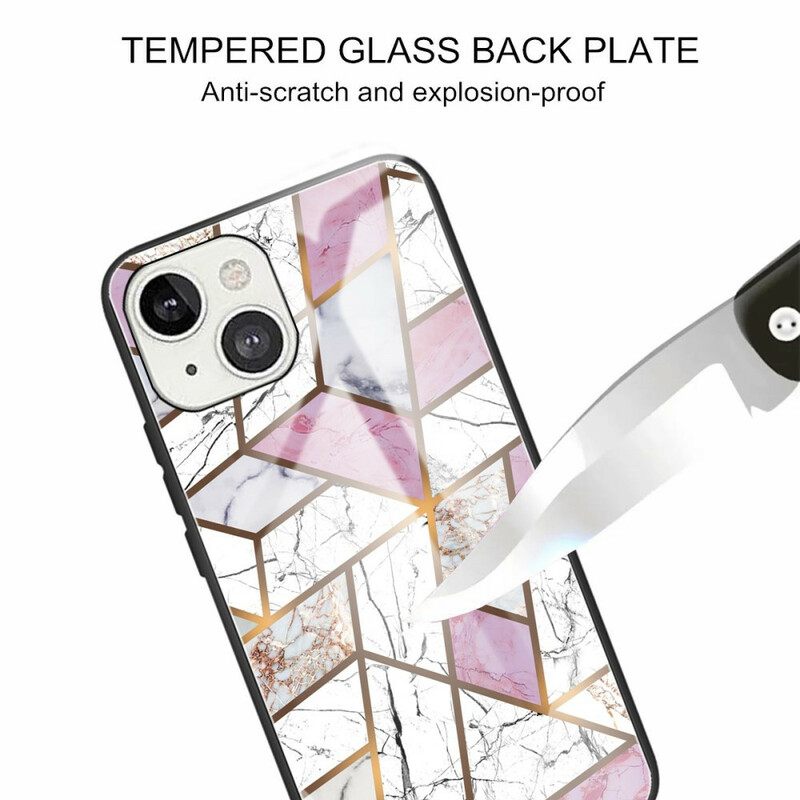 Kuori iPhone 13 Karkaistu Lasimarmorigeometria