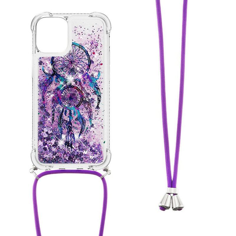 Kuori iPhone 13 Kiristysnyörillä Dreamcatcher Glitter Kiristysnauha