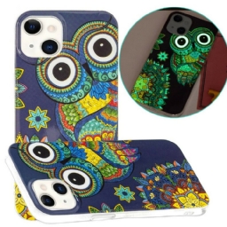 Kuori iPhone 13 Owl Fluoresoiva Mandala