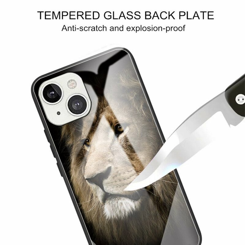 Kuori iPhone 13 Tempered Glass Lion Head