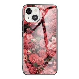 Kuori iPhone 13 Tempered Glass Rose Flowers