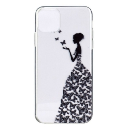 Kuori iPhone 13 Transparent Butterflies Mekko