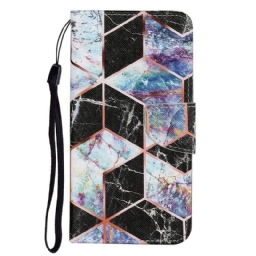 Nahkakotelo iPhone 13 Geometric Marble Style