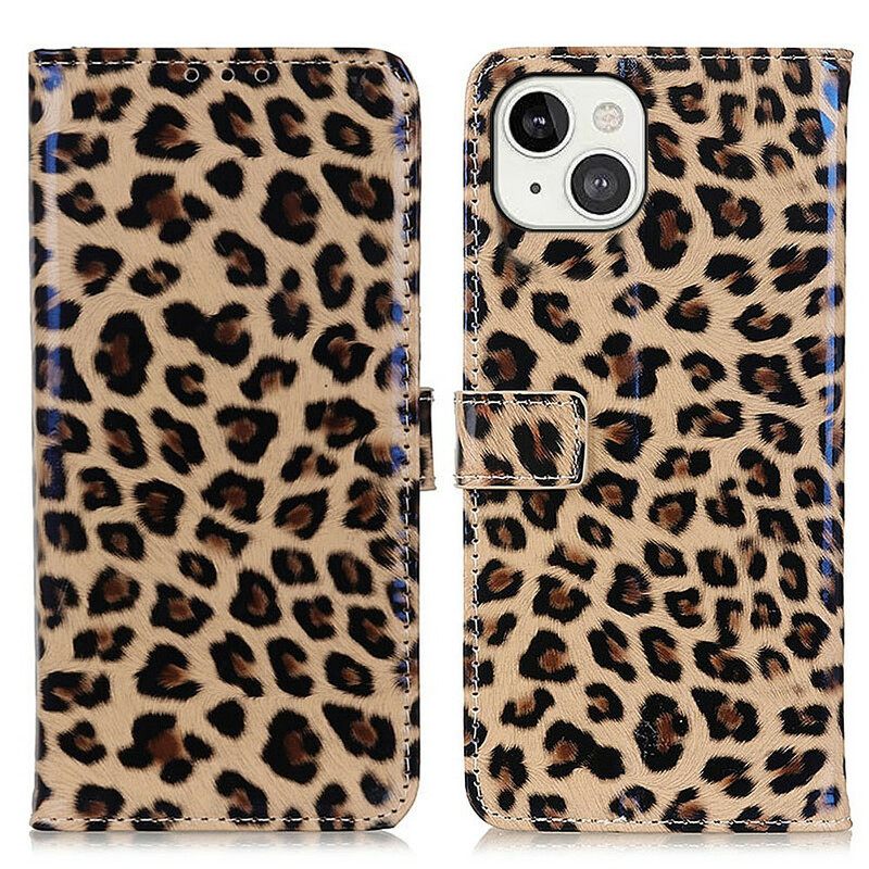 Nahkakotelo iPhone 13 Leopard