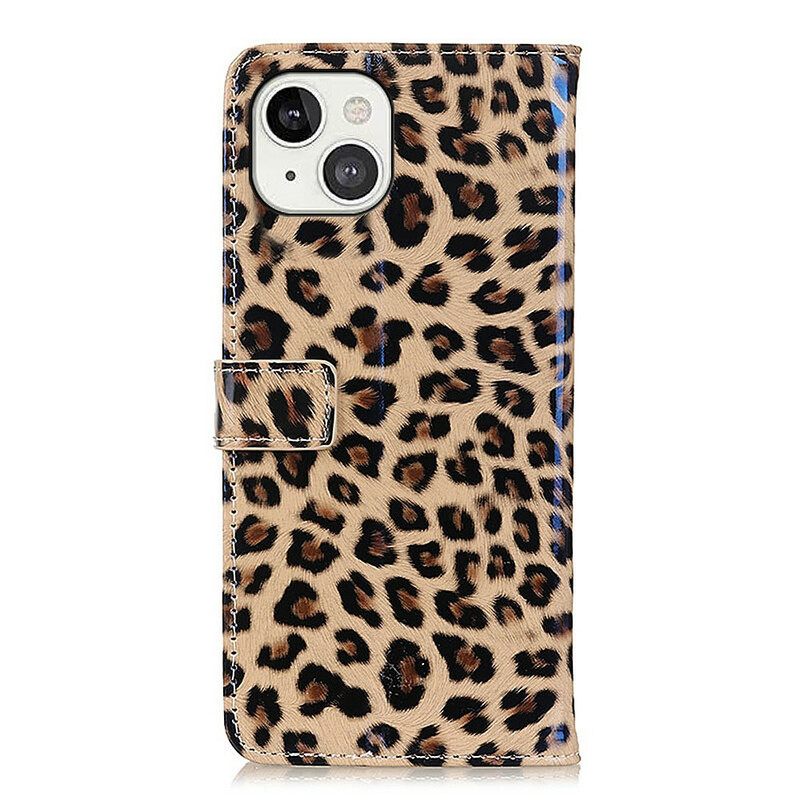 Nahkakotelo iPhone 13 Leopard