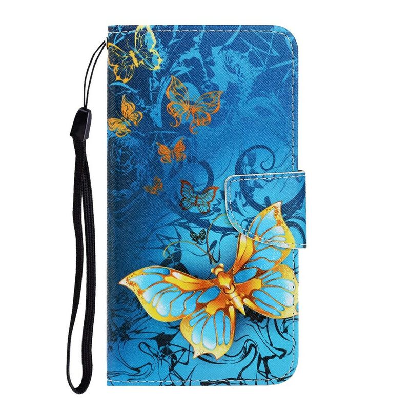 Nahkakotelo iPhone 13 Suojaketju Kuori Butterfly Strap Muunnelmia