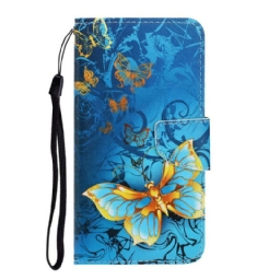 Nahkakotelo iPhone 13 Suojaketju Kuori Butterfly Strap Muunnelmia