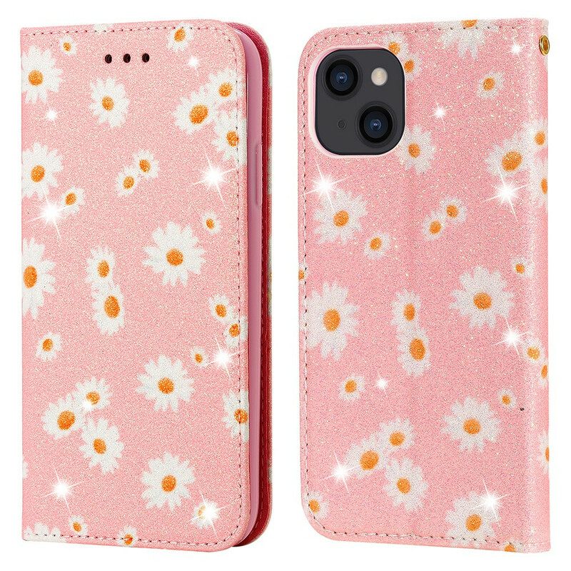 Puhelinkuoret iPhone 13 Kotelot Flip Faux Leather Daisies