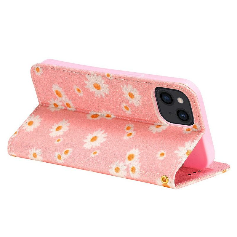 Puhelinkuoret iPhone 13 Kotelot Flip Faux Leather Daisies