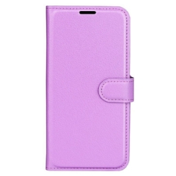 Kotelot iPhone 15 Plus Classic Litchi Faux Leather