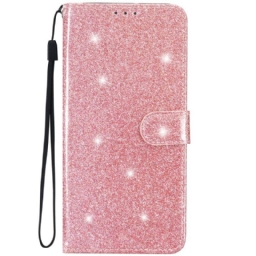 Kotelot iPhone 15 Plus Suojaketju Kuori Glitter-efekti Hihnalla