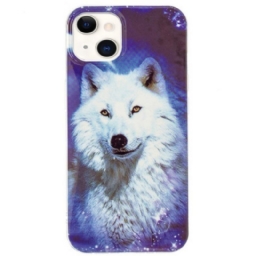 Kuori iPhone 15 Plus Fluoresoiva White Wolf