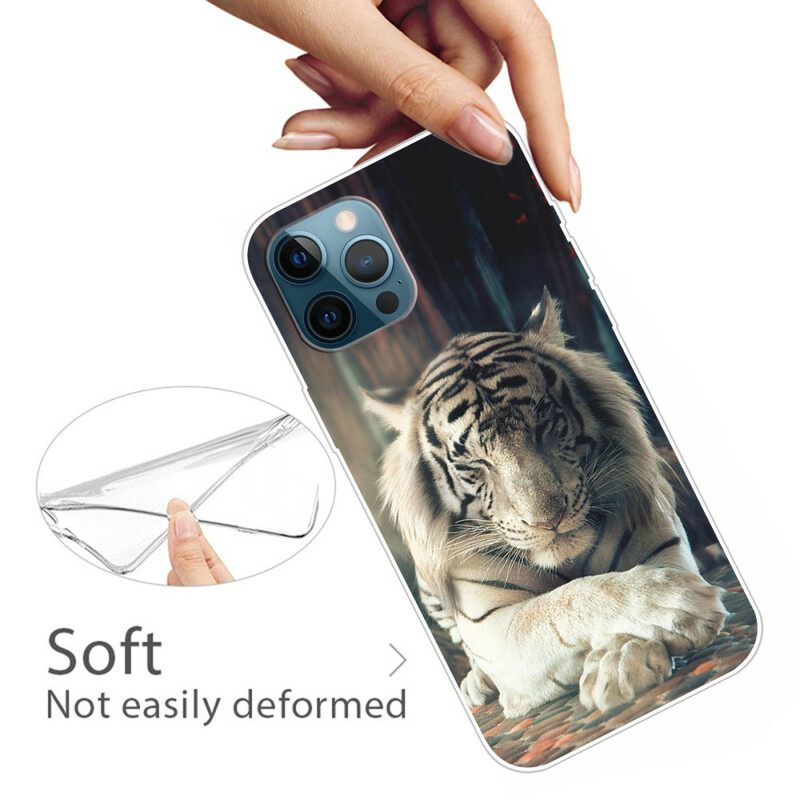 Case iPhone 13 Pro Max Flexible Tiger