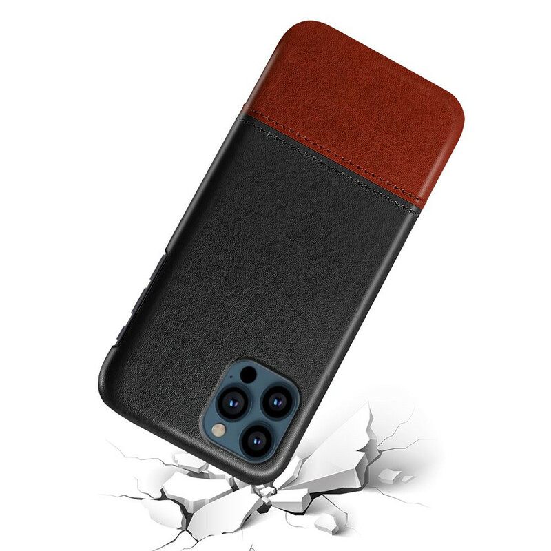 Case iPhone 13 Pro Max Kaksisävyinen Nahkaefekti Ksq