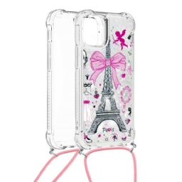 Case iPhone 13 Pro Max Kiristysnyörillä Cordon Eiffel Towerissa