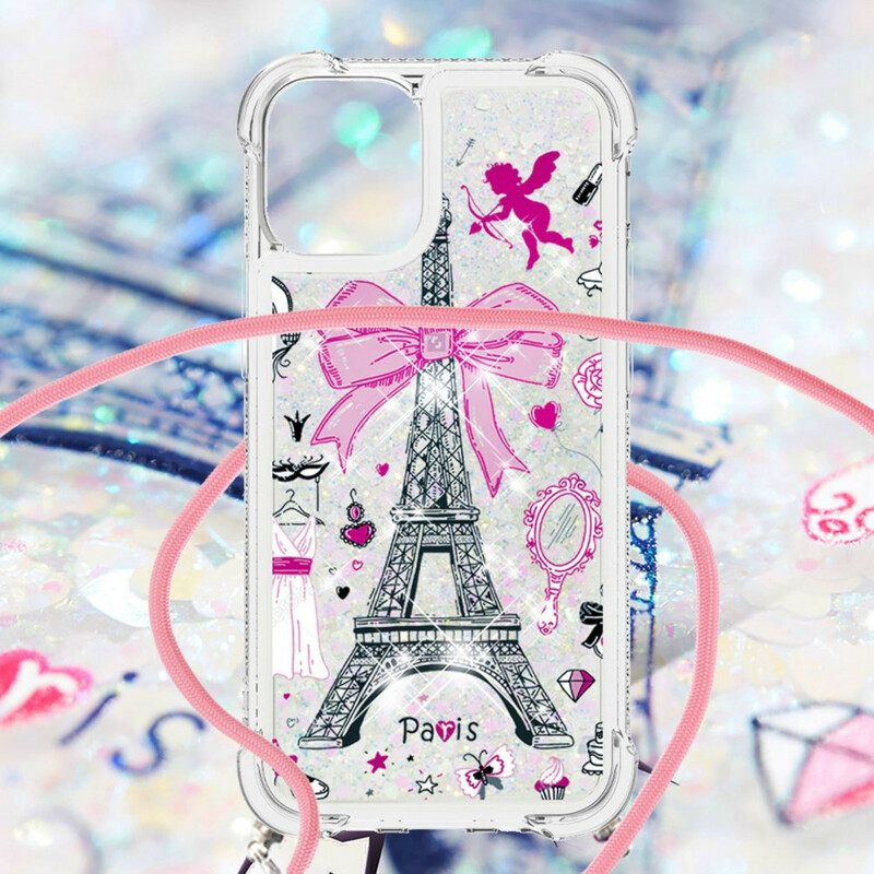 Case iPhone 13 Pro Max Kiristysnyörillä Cordon Eiffel Towerissa