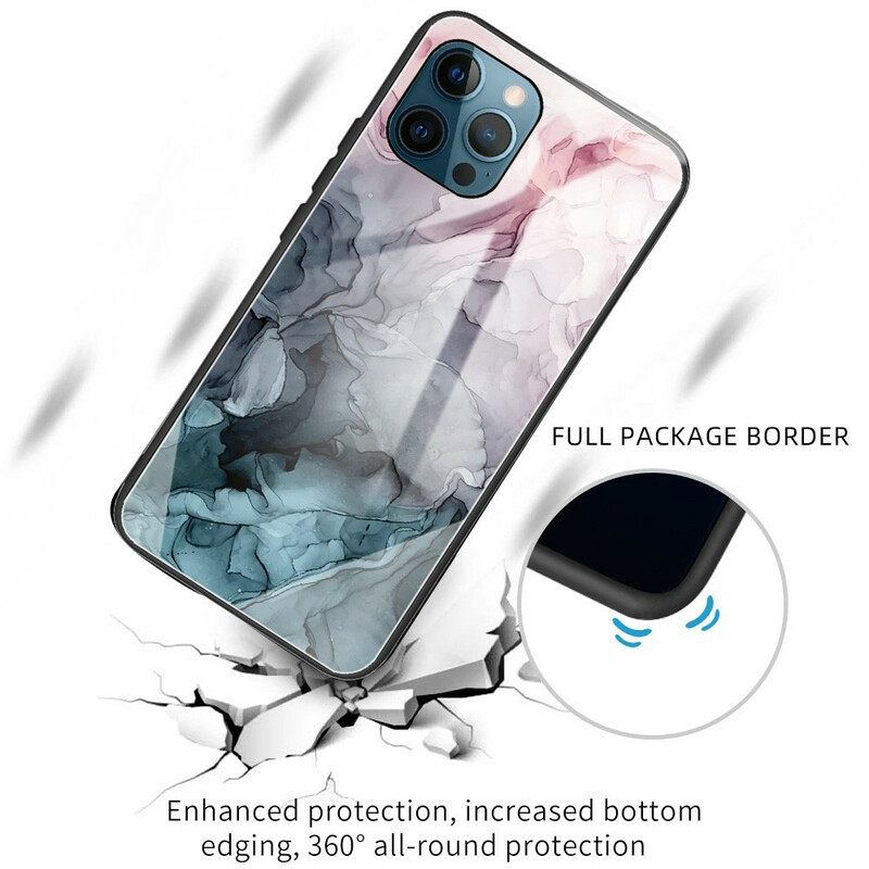 Case iPhone 13 Pro Max Marble Tempered Glass