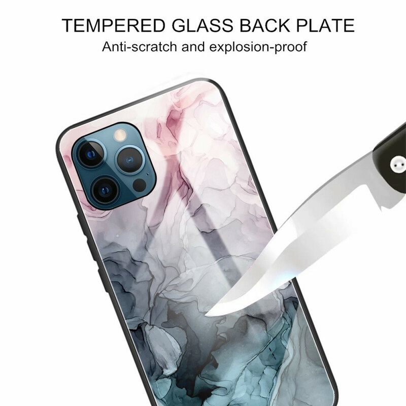 Case iPhone 13 Pro Max Marble Tempered Glass