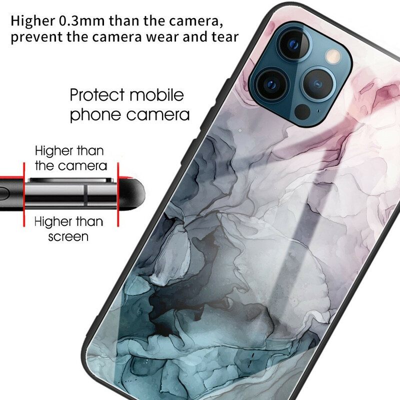 Case iPhone 13 Pro Max Marble Tempered Glass