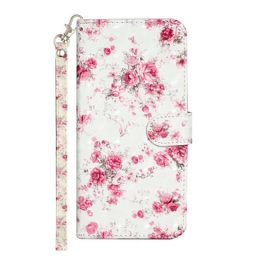 Flip Case iPhone 13 Pro Max Suojaketju Kuori Strap Light Spot Flowers