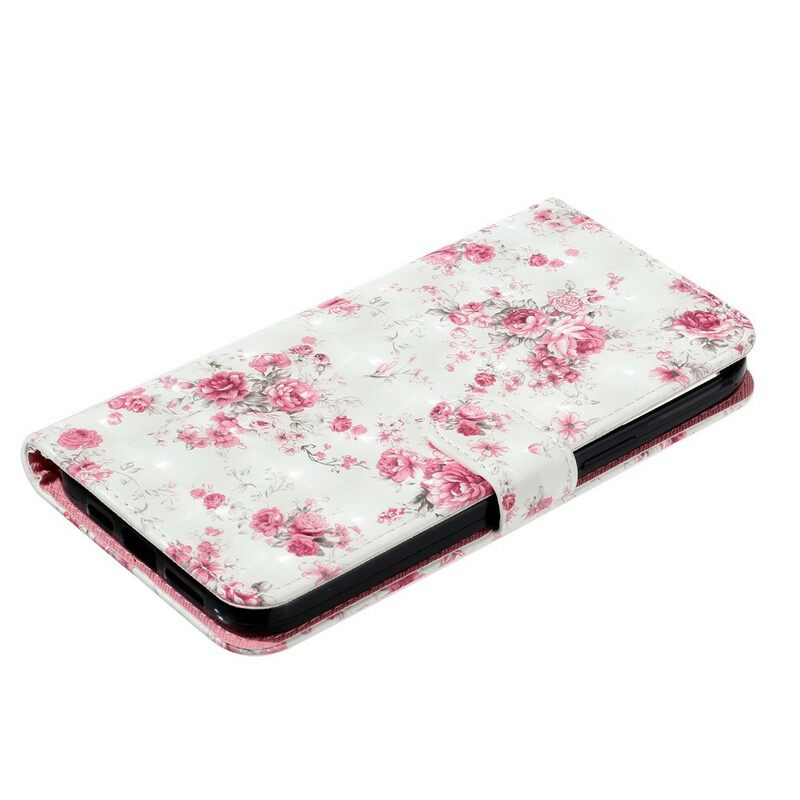 Flip Case iPhone 13 Pro Max Suojaketju Kuori Strap Light Spot Flowers