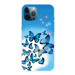 Kuori iPhone 13 Pro Max Blue Butterflies