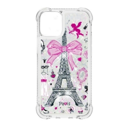 Kuori iPhone 13 Pro Max Eiffel-tornin Paljetteja